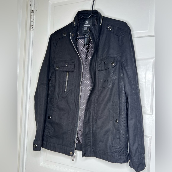 Wantdo Men's Black Cotton Lightweight Jacket Military Small Moto - Picture 9 of 9